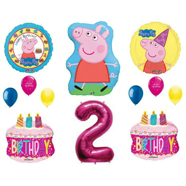 33" Peppa Pig & Birthday Cake Supershape Foil Balloon Ideal Party Decoration